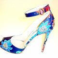 Prada Blue Floral Heels