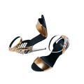Fendi Rose Gold And Silver Metal Frame Back Ankle Strap Sandals