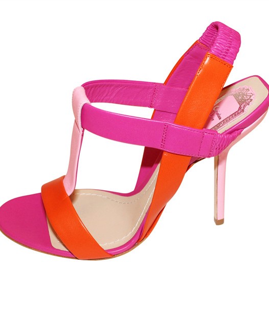 Dior Tricolor “Pulse” T-Strap High Heel Sandal