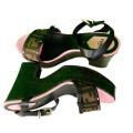 Fendi Zucca Open Toe Platform Block Heel Sandal