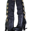 Thomas Wylde Skull Head Accented Knee High Boots